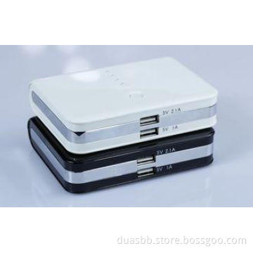 8800mAh Travel Black Dual USB Power Bank With ABS Fireproof